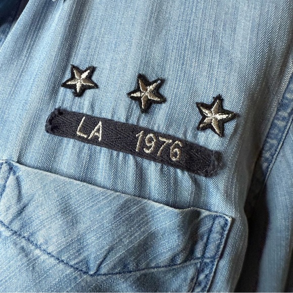 Rails | Military Blue Denim Button Down Shirt | Sz M - Picture 5 of 9